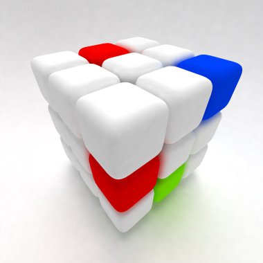 3d rubik's cube clipart