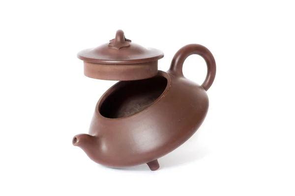 Kahverengi seramik Çin çaydanlık — Stok fotoğraf