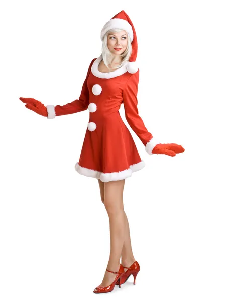아름 다운 산타 소녀 — 스톡 사진