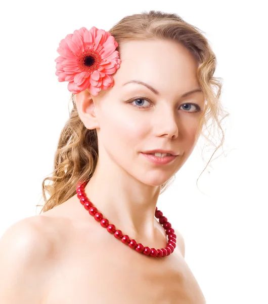 Portrait of sexy caucasian young woman w — Stock Photo, Image