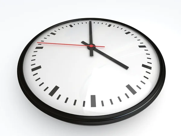 Reloj blanco con flecha roja —  Fotos de Stock