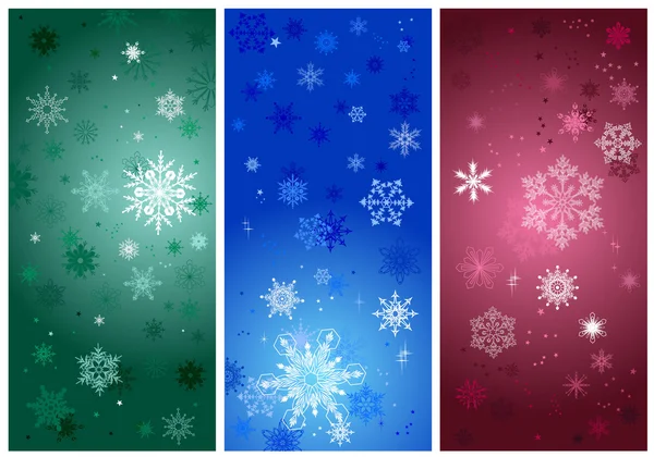 Beaux flocons de neige en cristal froid . — Image vectorielle