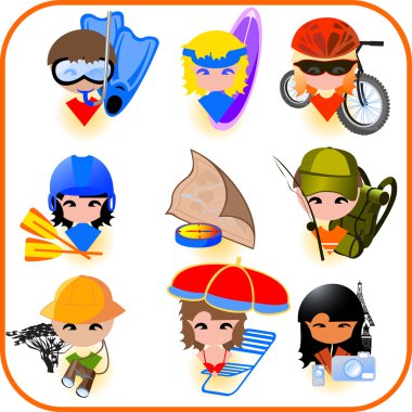 Travel icons set. Vector illustration clipart