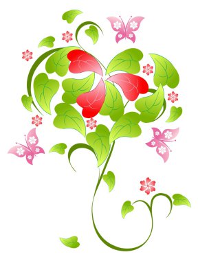 Valentines Day floral background clipart