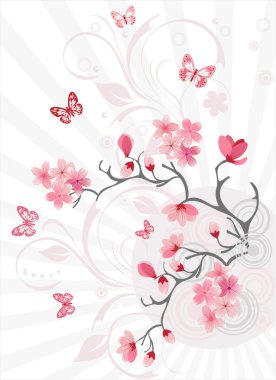 Cherry blossom background clipart