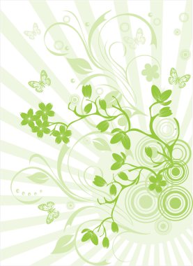 Cherry green blossom background clipart