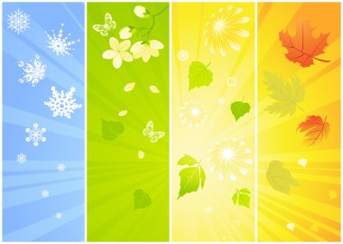 Four seasonal backgrounds clipart