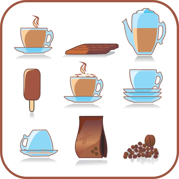 Ensemble d'éléments vectoriels café — Image vectorielle