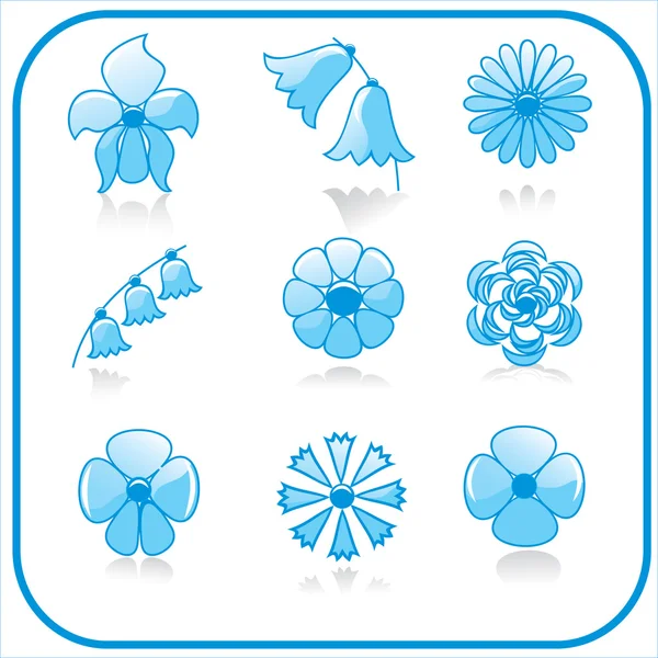 Ensemble vectoriel de fleurs — Image vectorielle