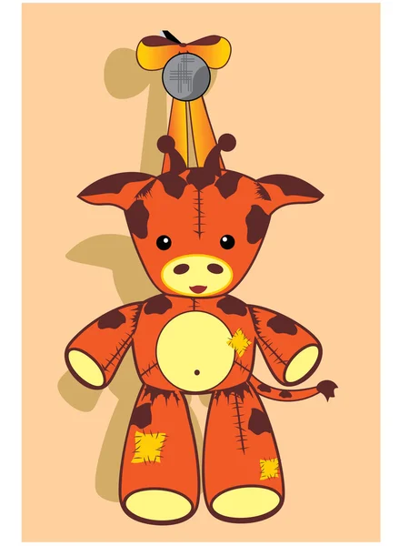 Vetor de girafa dos desenhos animados, brinquedo macio — Vetor de Stock