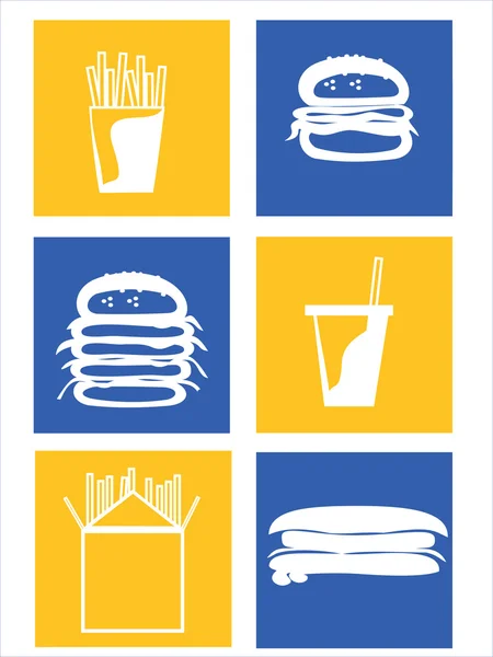 stock vector Illustrations of fast foods icons