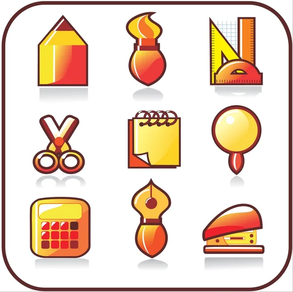 Conjunto de ícone de escritório —  Vetores de Stock