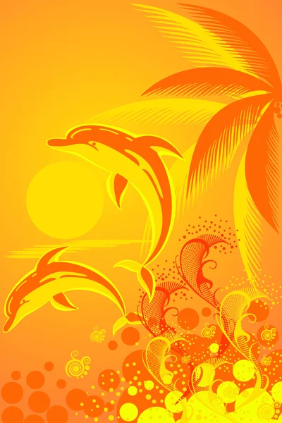 Тропічний фон з пальмою — стоковий вектор