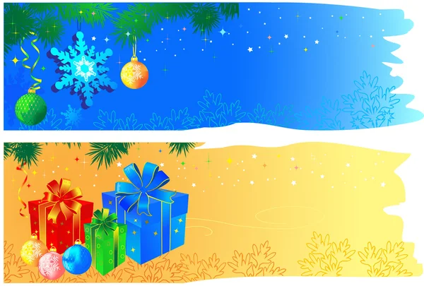 Deux jolies bannières de Noël — Image vectorielle