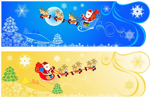 Two cute Christmas banners — Stock Vector