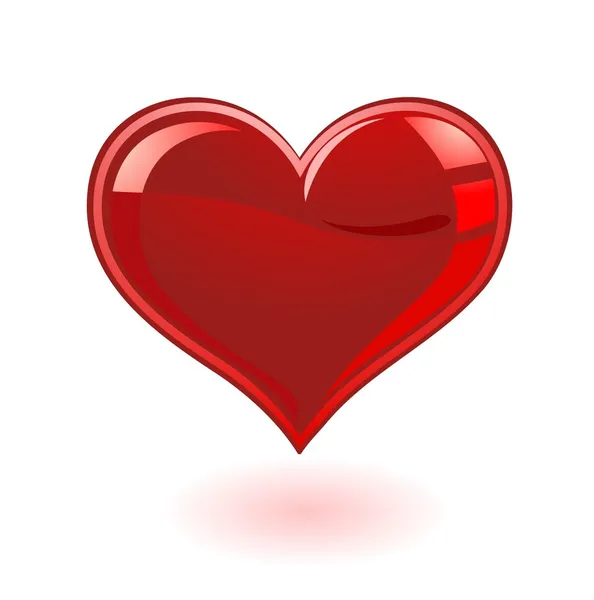 Rött hjärta på en vit bakgrund — Stock vektor