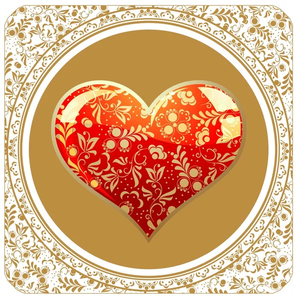 Valentine`s day gold card — Stock Vector