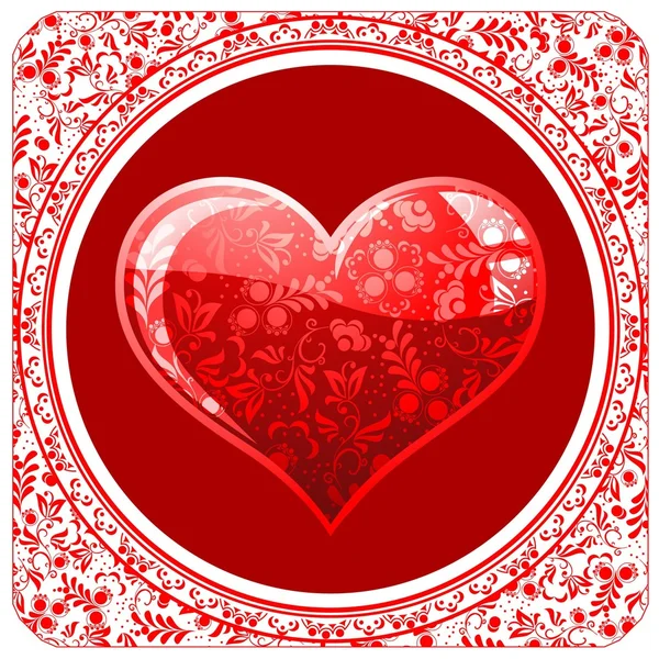 Valentine`s day red card — Stock Vector