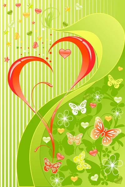 Valentinstag floraler Hintergrund — Stockvektor