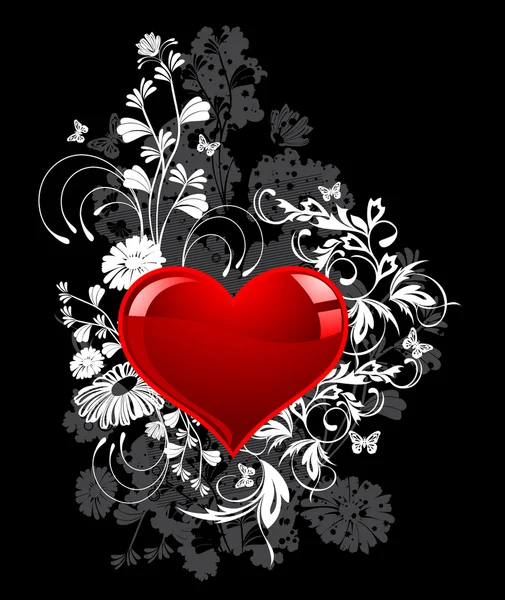 Saint Valentin sur fond noir . — Image vectorielle
