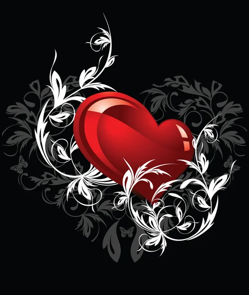 Saint Valentin sur fond noir — Image vectorielle
