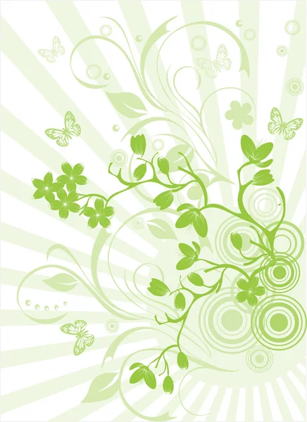 Vektorové ilustrace zelené květinové — Διανυσματικό Αρχείο