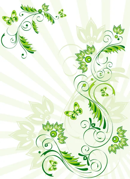 Vektorillustration von grünen Blumen — Stockvektor