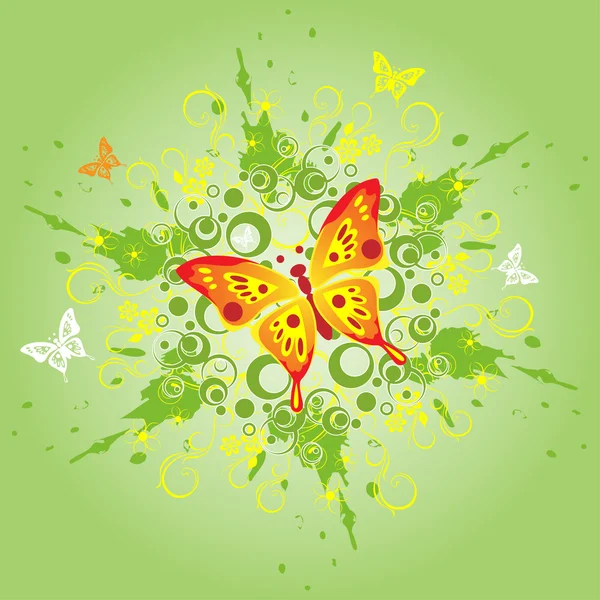 Schmetterling auf einem Blume Hintergrund — Stockvektor