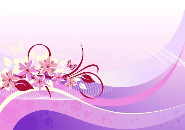 抽象花卉粉红色背景 — 图库矢量图片