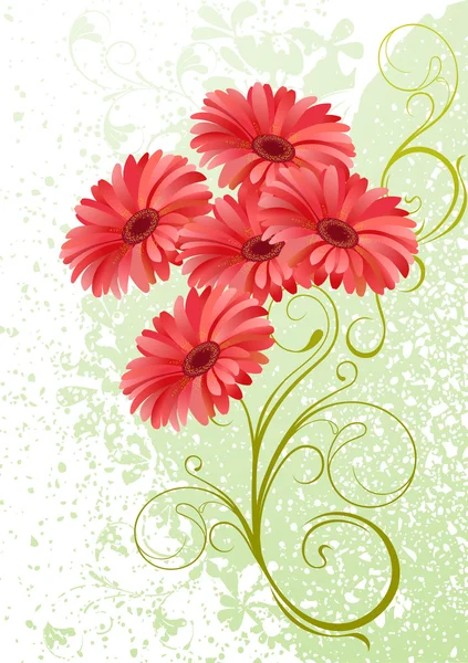 Gerbera fond floral — Image vectorielle