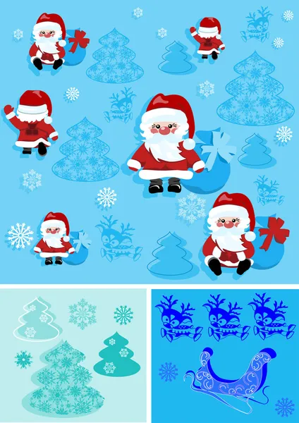 Christmas background with santa claus — Stock Vector