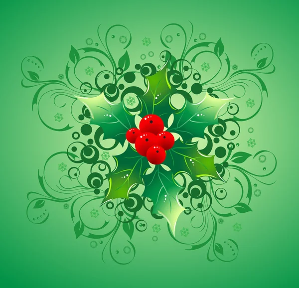 Fond de Noël avec baies — Image vectorielle