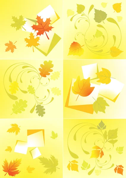 Элементы дизайна осенних листьев, вектор — стоковый вектор