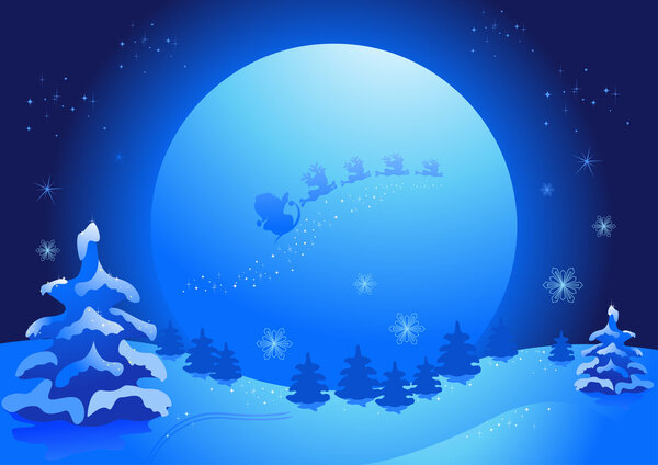 Santa Claus with Christmas deer