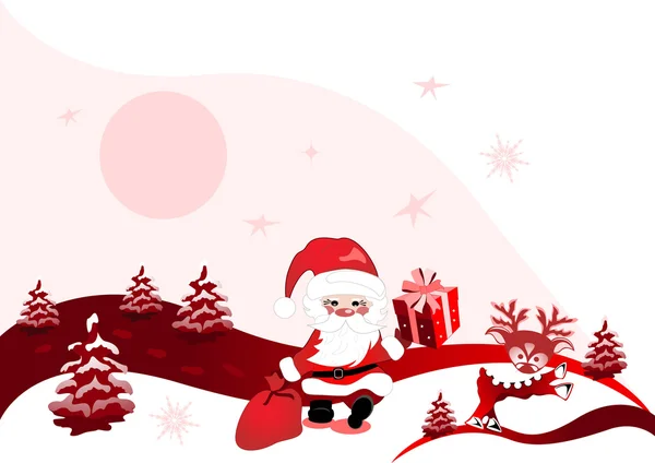 Conception de Noël avec Père Noël claus — Image vectorielle