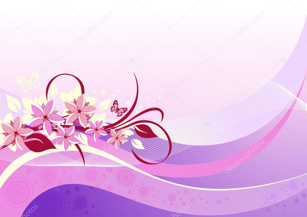 Abstract floral pink background Stock Vector by ©ishmel 1379316