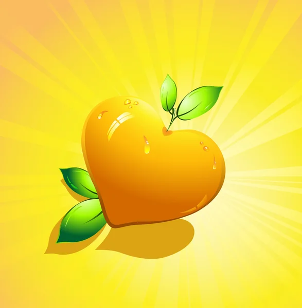 Citrus fruits. Valentine's day. — Stock Vector