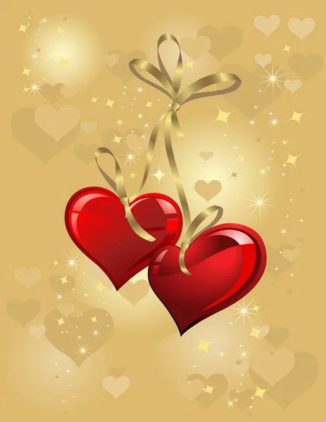Dvě srdce pro Valentýna — Stockový vektor
