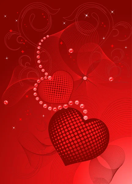San Valentino design rosso . — Vettoriale Stock