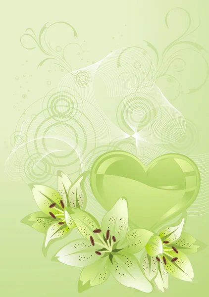 Día de San Valentín diseño verde . — Vector de stock