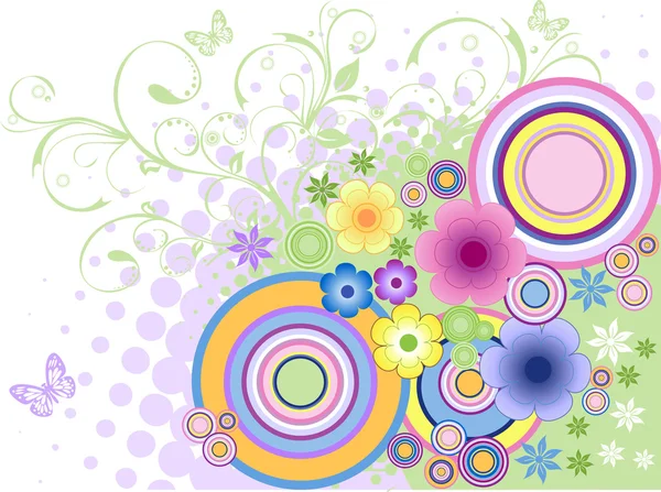 Color flower. Floral background. — Stock Vector