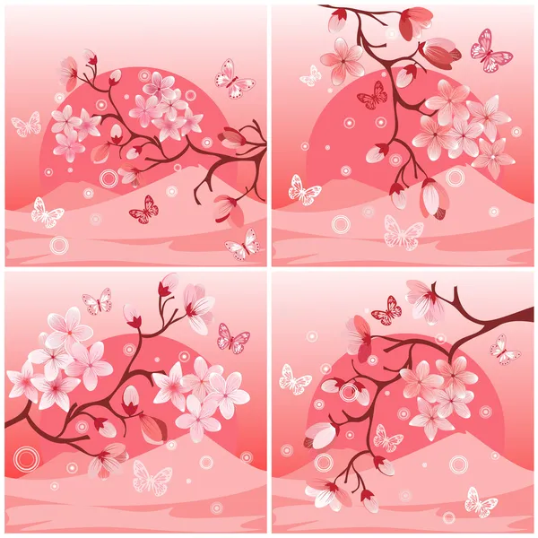Japanska körsbärsträd — Stock vektor