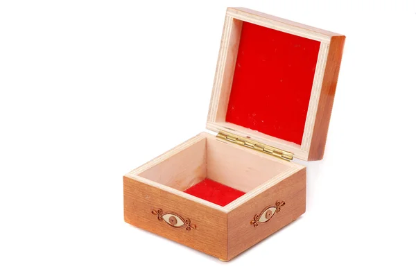 Caixão de madeira vermelha — Fotografia de Stock