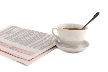 Morning paper and cup clipart