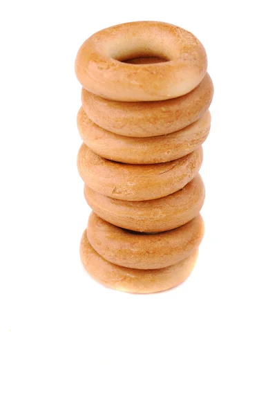 Round golden bagels — Stock Photo, Image