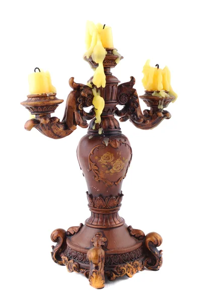 Holz geschnitzter Kerzenständer — Stockfoto