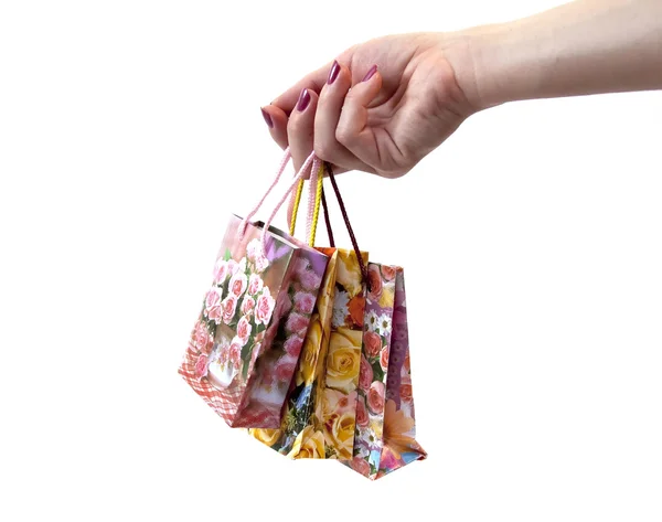Colorful shopping bags isolated — Stock Photo, Image