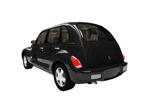 American isolated black car back view 01 Stock Photo