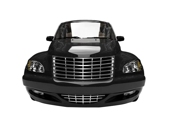Isolated black american car front view 0 Royalty Free Stock Images