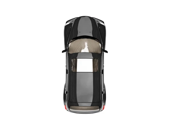 Isolated black american car top view Stock Image